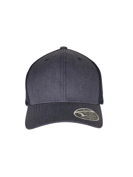 FLEXFIT 110 FLEXFIT MELANGE TRUCKER heather/bleu marine personnalisable