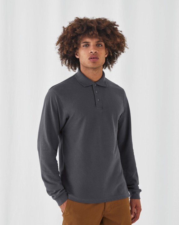 Poloshirt B&C Heavymill LSL Polo voor bedrukking &amp; borduring