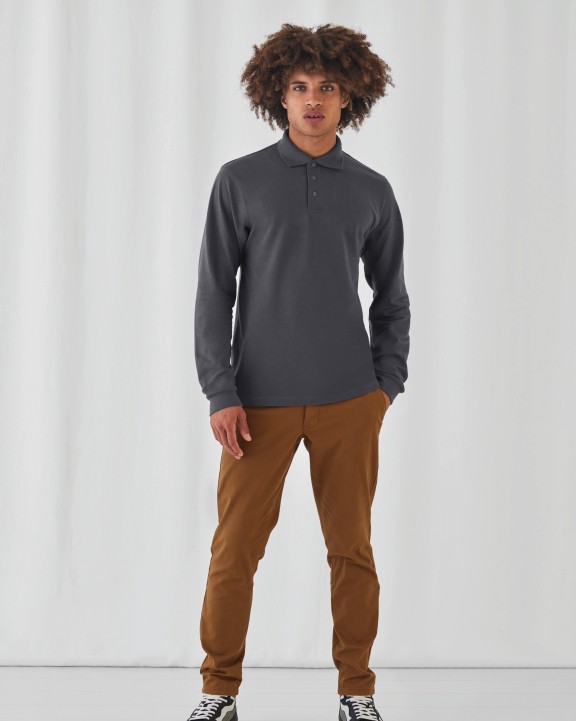 Poloshirt B&C Heavymill LSL Polo voor bedrukking &amp; borduring