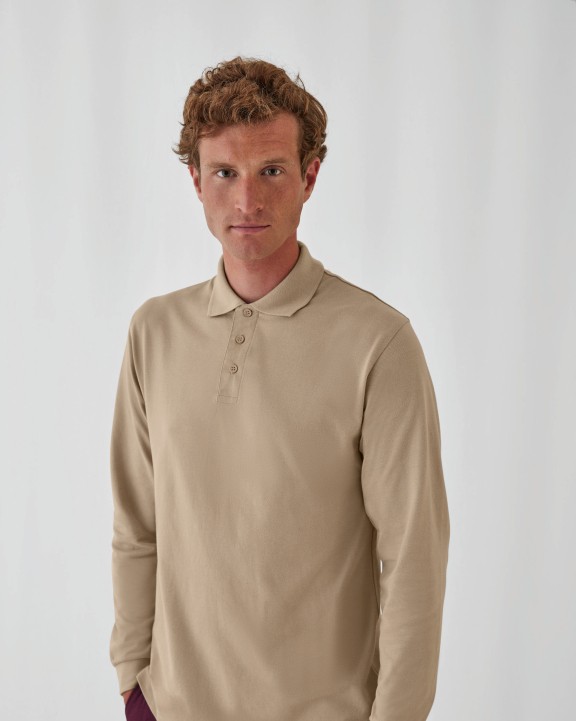 Poloshirt B&C Heavymill LSL Polo voor bedrukking &amp; borduring