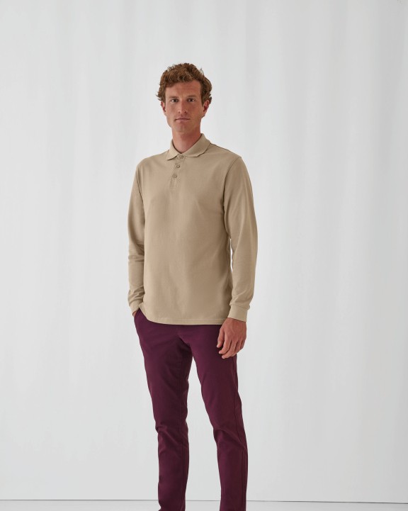 Poloshirt B&C Heavymill LSL Polo voor bedrukking &amp; borduring
