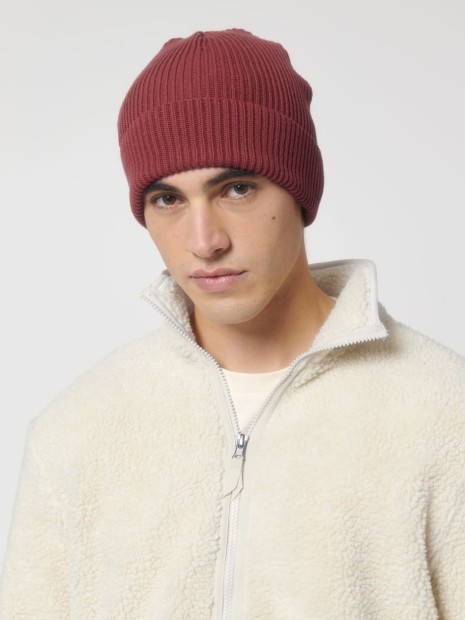 Bonnets, Écharpes & Gants à personnaliser STANLEY/STELLA Fisherman Beanie Red Earth