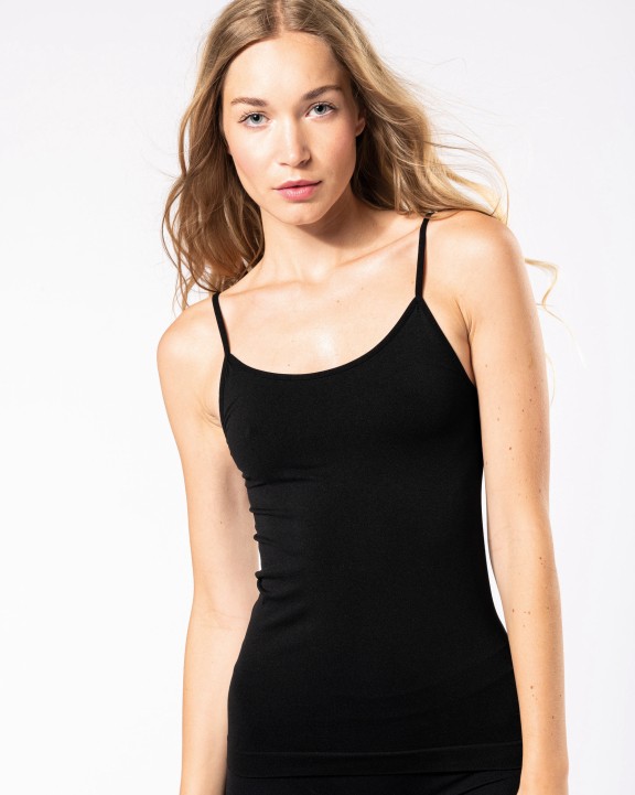 KARIBAN Umweltfreundliches, nahtloses Damen-Top mit feinen Trägern T-Shirt personalisierbar