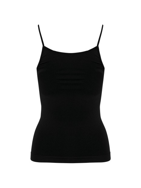 KARIBAN Débardeur écoresponsable sans couture fines bretelles femme noir personnalisable