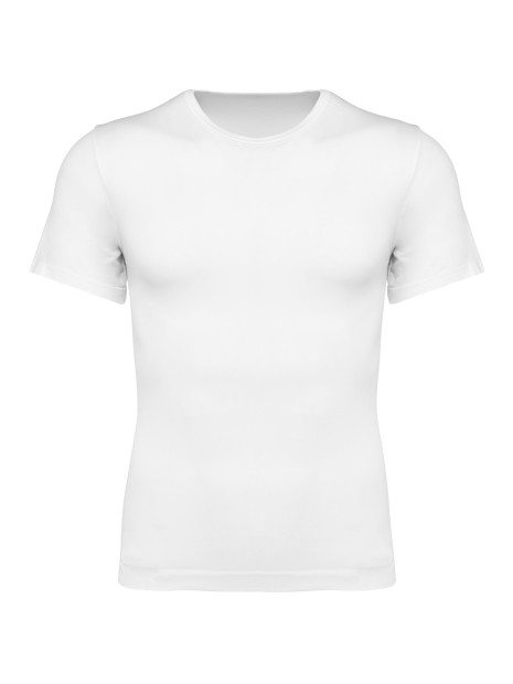 KARIBAN T-shirt seconde peau écoresponsable manches courtes homme blanc personnalisable