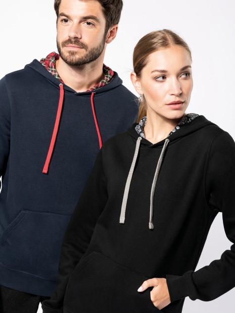Sweat-shirts à personnaliser KARIBAN Sweat-shirt à capuche contrastée à motifs unisexe 