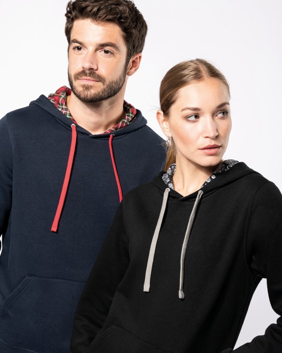 KARIBAN Unisex-Kapuzensweatshirt mit kontrastfarbener Kapuze und Motiven Sweatshirt personalisierbar