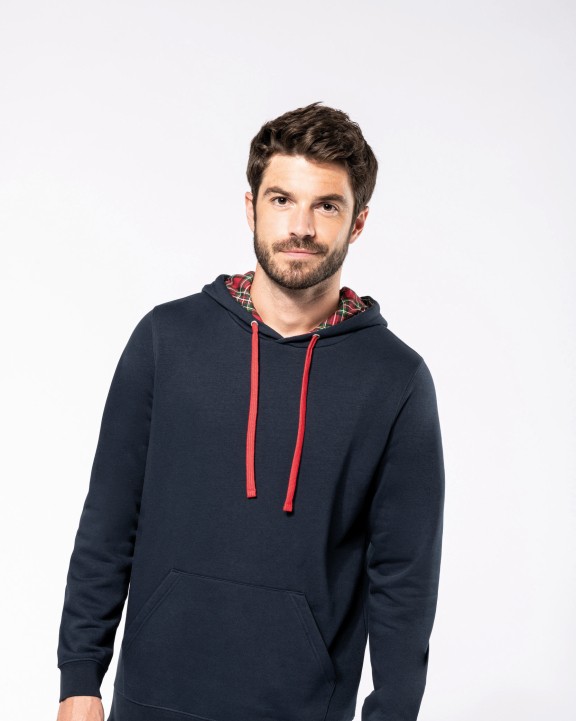 KARIBAN Unisex-Kapuzensweatshirt mit kontrastfarbener Kapuze und Motiven Sweatshirt personalisierbar