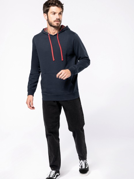 Sweat-shirts à personnaliser KARIBAN Sweat-shirt à capuche contrastée à motifs unisexe 