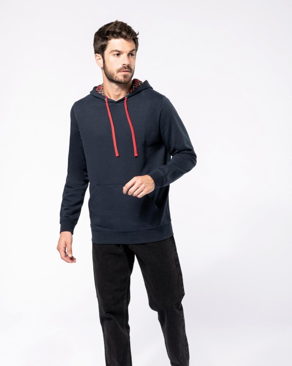 KARIBAN Unisex-Kapuzensweatshirt mit kontrastfarbener Kapuze und Motiven Sweatshirt personalisierbar