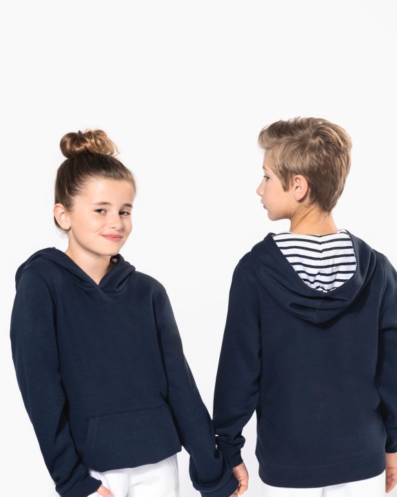 KARIBAN Kapuzensweatshirt mit kontrastfarbener Kapuze und Motiven für Kinder Sweatshirt personalisierbar