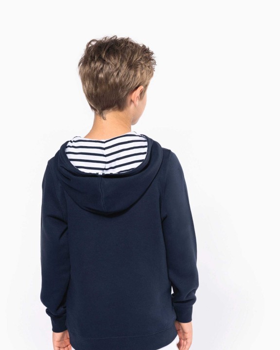 Sweater KARIBAN Unisex kindersweater met contrasterende capuchon met motief voor bedrukking &amp; borduring