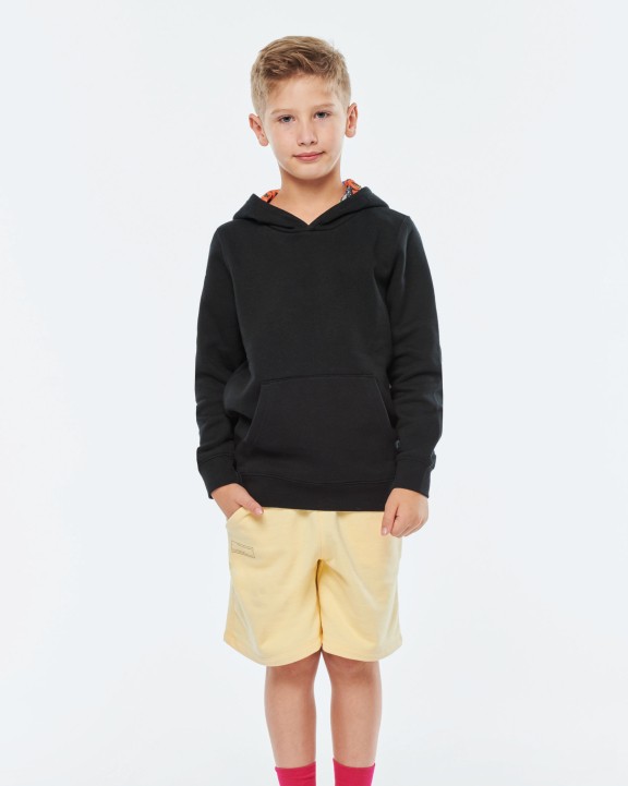 KARIBAN Kapuzensweatshirt mit kontrastfarbener Kapuze und Motiven für Kinder Sweatshirt personalisierbar