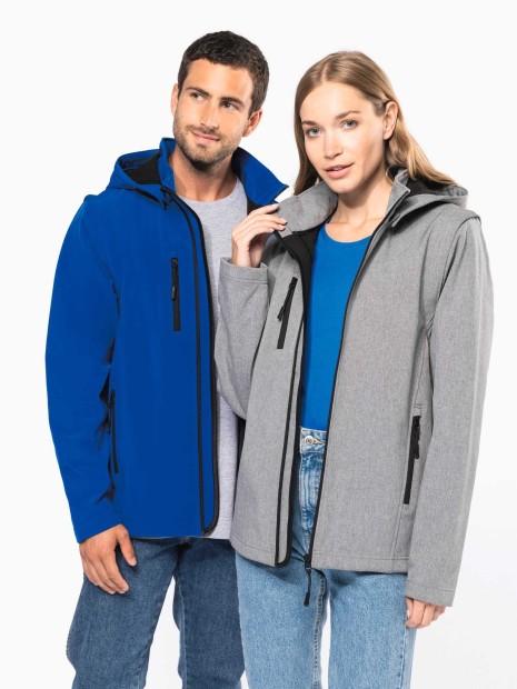 Softshells à personnaliser KARIBAN Veste Softshell 3 couches à capuche avec manches amovibles unisexe 