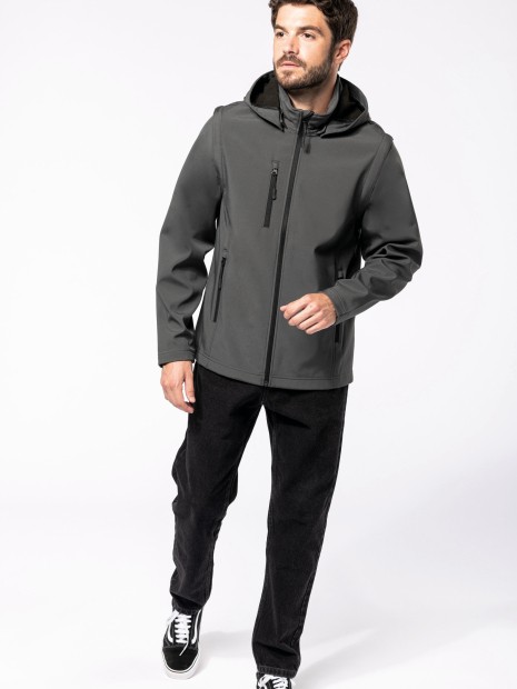 Softshells à personnaliser KARIBAN Veste Softshell 3 couches à capuche avec manches amovibles unisexe 