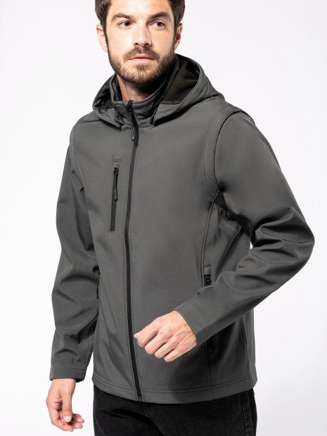 Softshells à personnaliser KARIBAN Veste Softshell 3 couches à capuche avec manches amovibles unisexe 