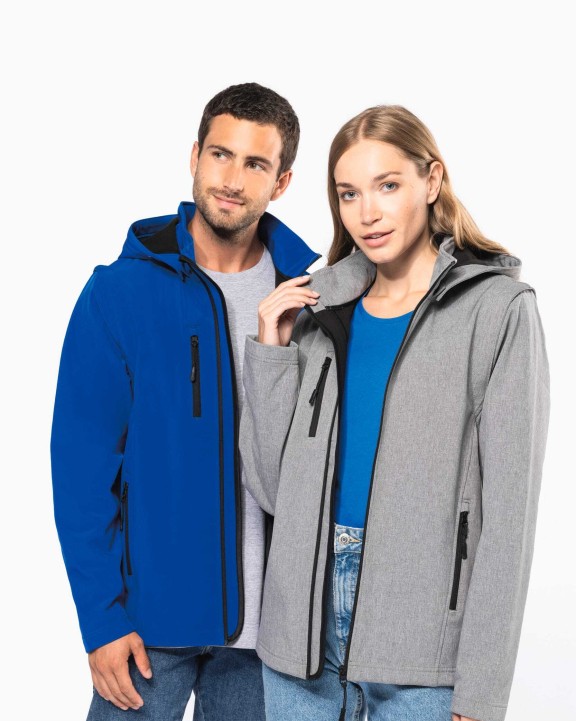 Softshell personnalisable KARIBAN Veste Softshell 3 couches à capuche avec manches amovibles unisexe