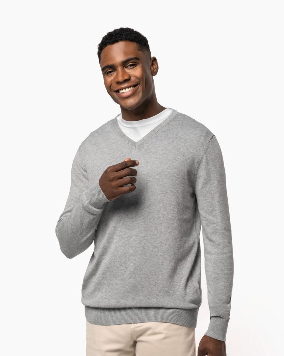 KARIBAN Umweltfreundlicher Herrenpullover mit V-Ausschnitt Pullover personalisierbar