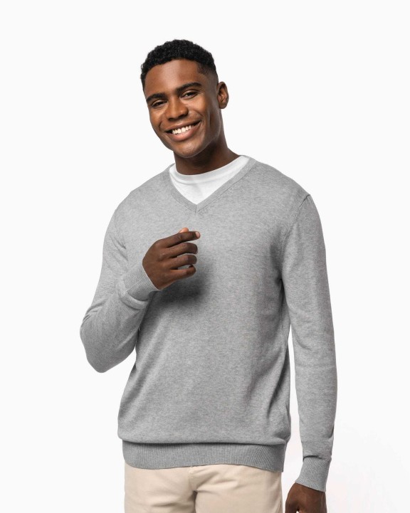 KARIBAN Umweltfreundlicher Herrenpullover mit V-Ausschnitt Pullover personalisierbar