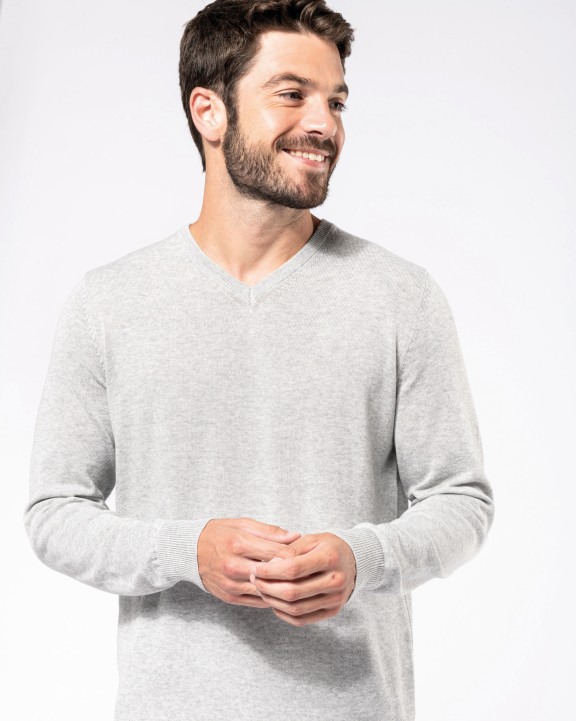 Pull personnalisable KARIBAN Pull col en V écoresponsable homme