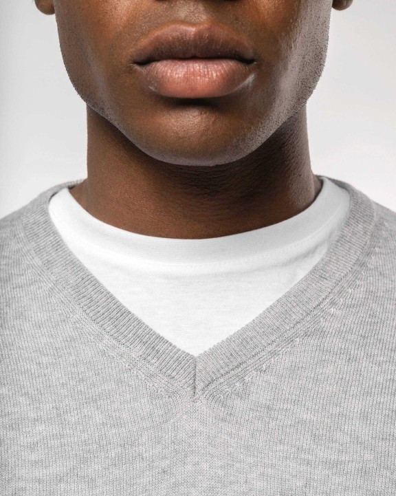 KARIBAN Umweltfreundlicher Herrenpullover mit V-Ausschnitt Pullover personalisierbar