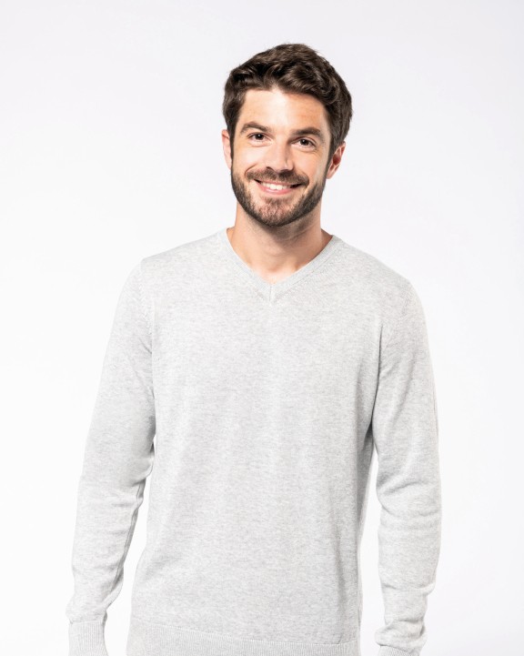 KARIBAN Umweltfreundlicher Herrenpullover mit V-Ausschnitt Pullover personalisierbar