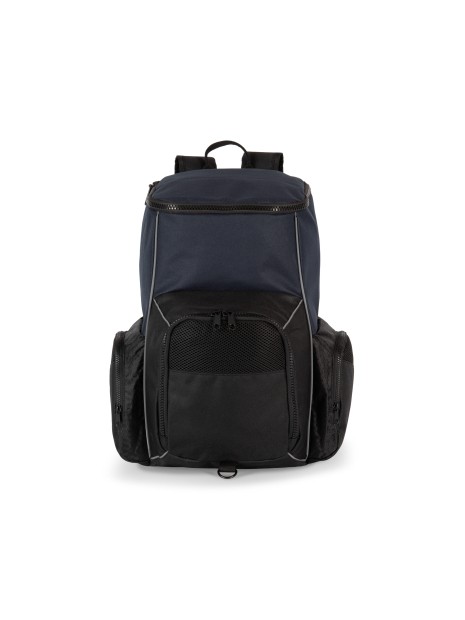 KIMOOD Sac à dos de sport recyclé avec porte-objets bleu marine/noir personnalisable