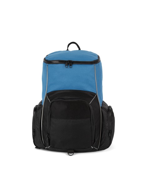 KIMOOD Sac à dos de sport recyclé avec porte-objets light royal blue / black personnalisable