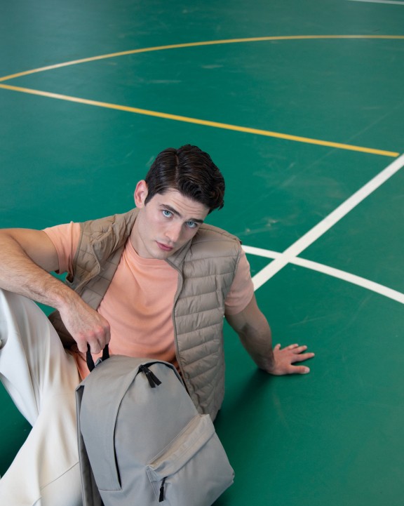 KIMOOD Lässiger recycelter City-Rucksack mit Fronttasche Tasche personalisierbar