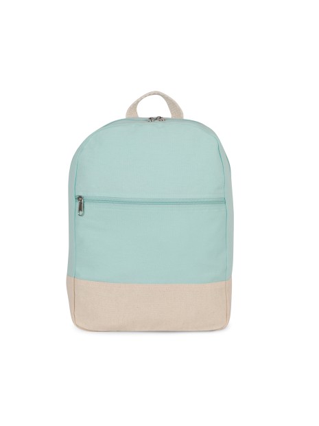 KIMOOD Sac à dos essentiel en coton ice mint / natural personnalisable