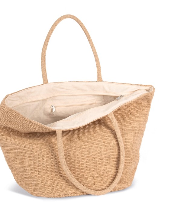 Tote bag KIMOOD Tas in gebreid jute voor bedrukking &amp; borduring