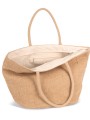 Tote bags à personnaliser KIMOOD Sac shopping en fils de jute tressée, effet toile tricotée 