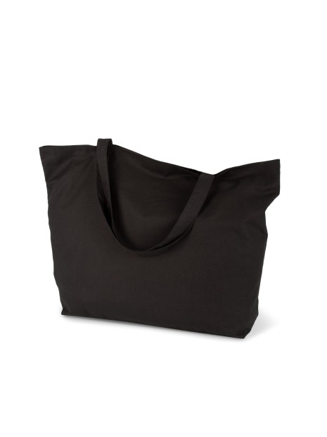 KIMOOD Sac shopping extra large en coton noir personnalisable