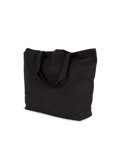 KIMOOD Sac shopping extra large en coton noir personnalisable