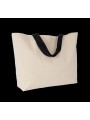 KIMOOD Sac shopping XXL naturel/noir personnalisable