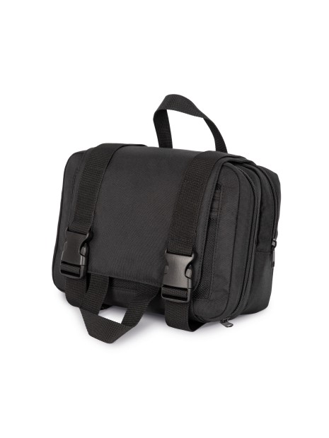 KIMOOD Trousse de toilette recyclée avec double compartiment noir personnalisable
