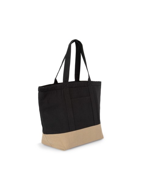 KIMOOD Sac shopping isotherme recyclé black night / hemp personnalisable