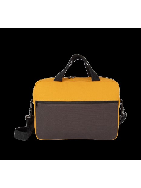 KIMOOD Sac de travail à bandoulière dark grey / curcuma personnalisable