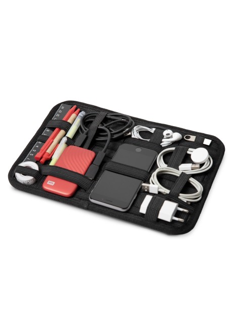KIMOOD Tablette organiseur porte-câbles et accessoires noir personnalisable