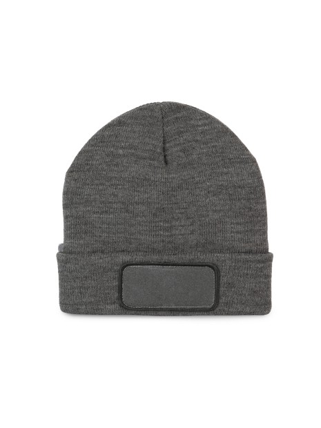 K-UP Bonnet avec patch et doublure Thinsulate™ grey heather personnalisable