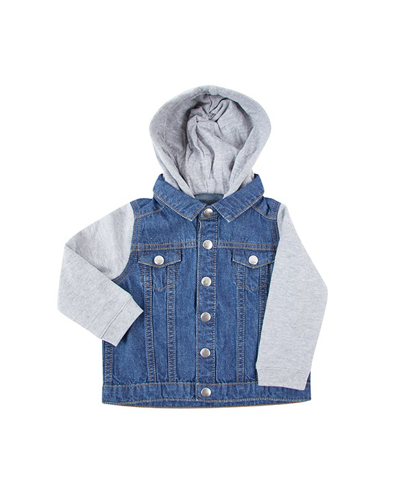 Jas LARKWOOD Jeansjasje met capuchon voor kinderen voor bedrukking &amp; borduring