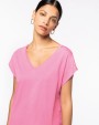 NATIVE SPIRIT Umweltfreundliches Loose Damen-T-Shirt mit V-Ausschnitt T-Shirt personalisierbar
