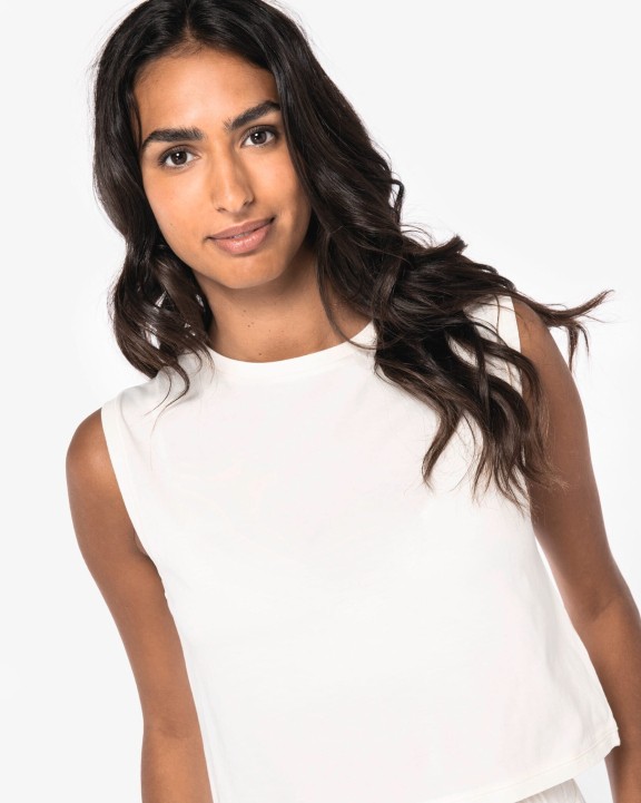 NATIVE SPIRIT Umweltfreundliches ärmelloses Cropped Damen-T-Shirt T-Shirt personalisierbar