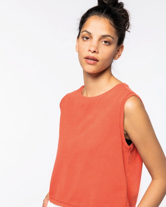T-shirt NATIVE SPIRIT Ecologisch cropped mouwloos dames-T-shirt voor bedrukking &amp; borduring