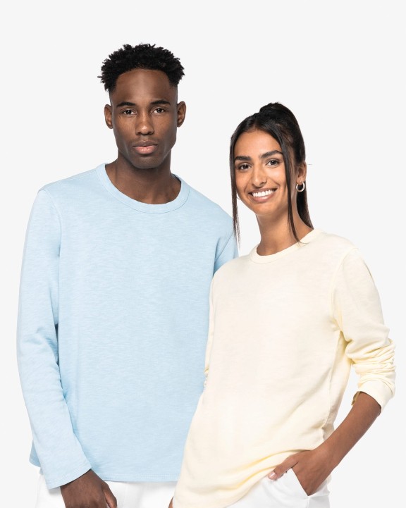 Sweat-shirt personnalisable NATIVE SPIRIT Sweat-shirt écoresponsable à col rond délavé French Terry unisexe
