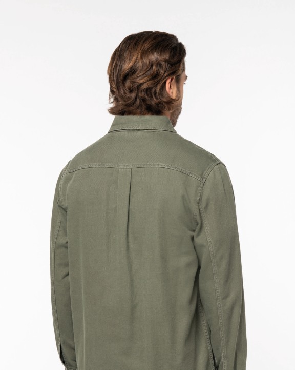 NATIVE SPIRIT Umweltfreundliche Ausgewaschenes Herren Worker-Überhemd Jacke personalisierbar