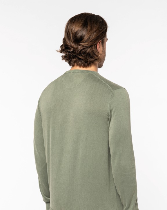 NATIVE SPIRIT Umweltfreundlicher ausgewaschener Herrenpullover mit Rundhalsausschnitt Pullover personalisierbar