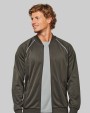 PROACT Unisex-Trainingsjacke mit Reißverschluss und Paspel Sweatshirt personalisierbar