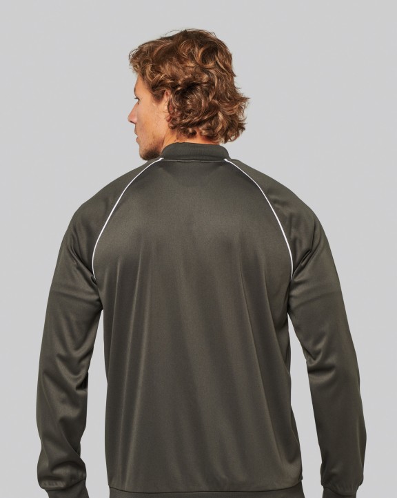 PROACT Unisex-Trainingsjacke mit Reißverschluss und Paspel Sweatshirt personalisierbar