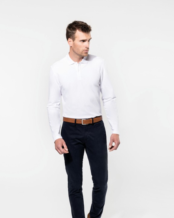 Poloshirt KARIBAN Supima® herenpolo lange mouwen voor bedrukking &amp; borduring